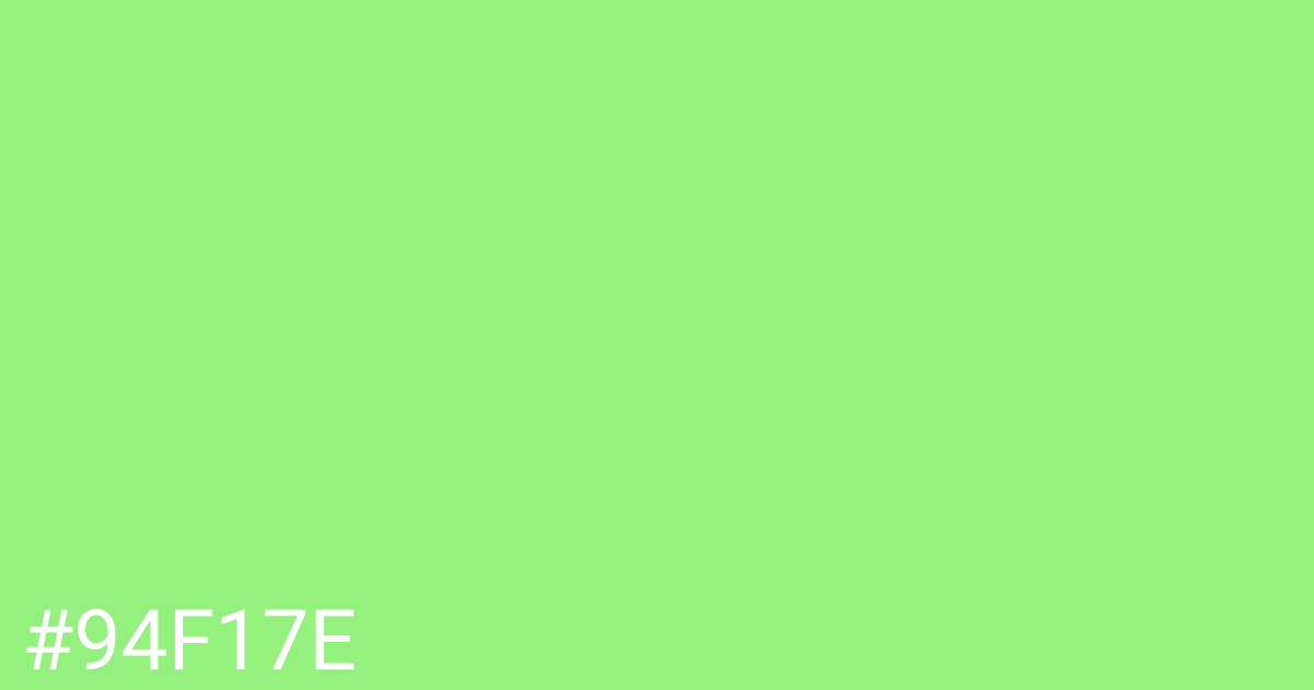Hex color #94f17e graphic