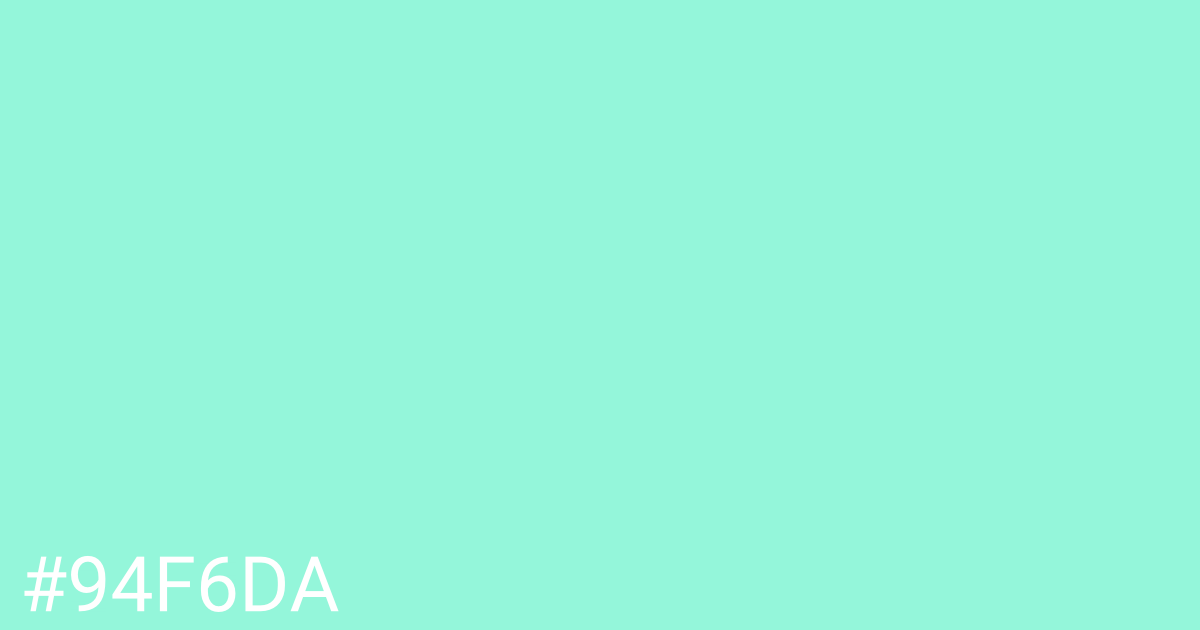 Hex color #94f6da graphic