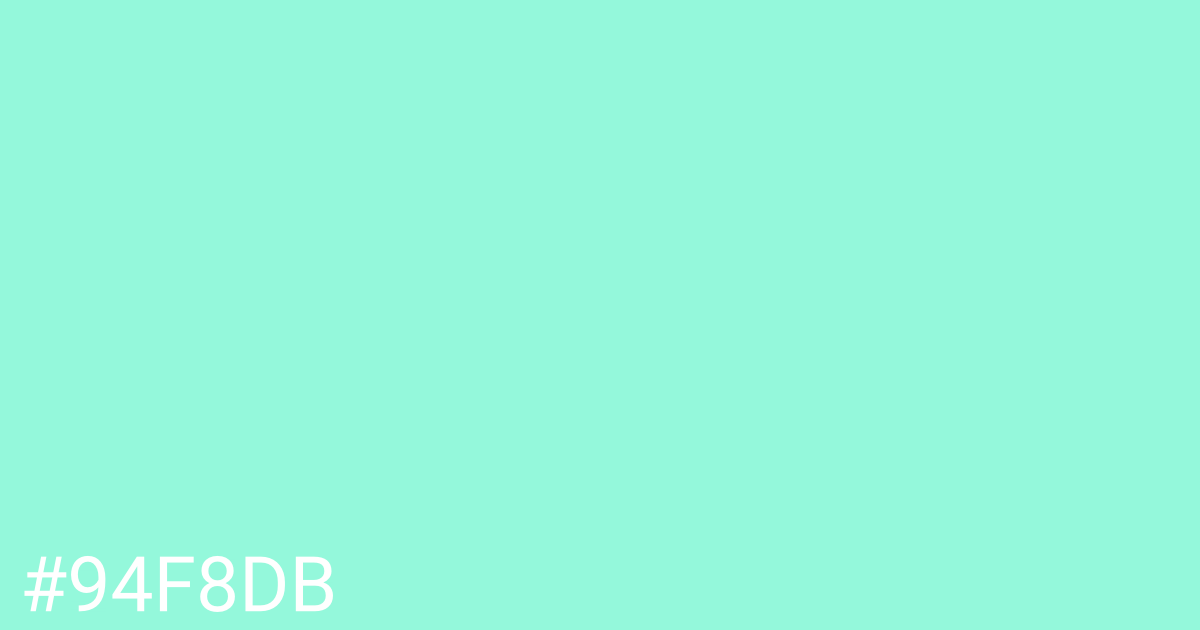 Hex color #94f8db graphic