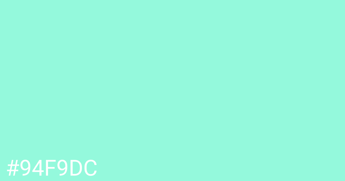 Hex color #94f9dc graphic