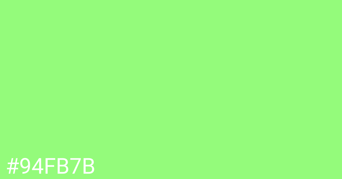 Hex color #94fb7b graphic