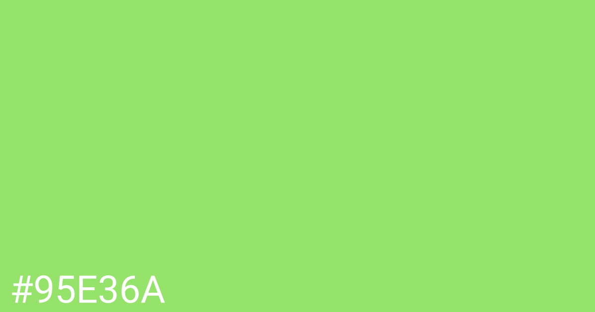 Hex color #95e36a graphic