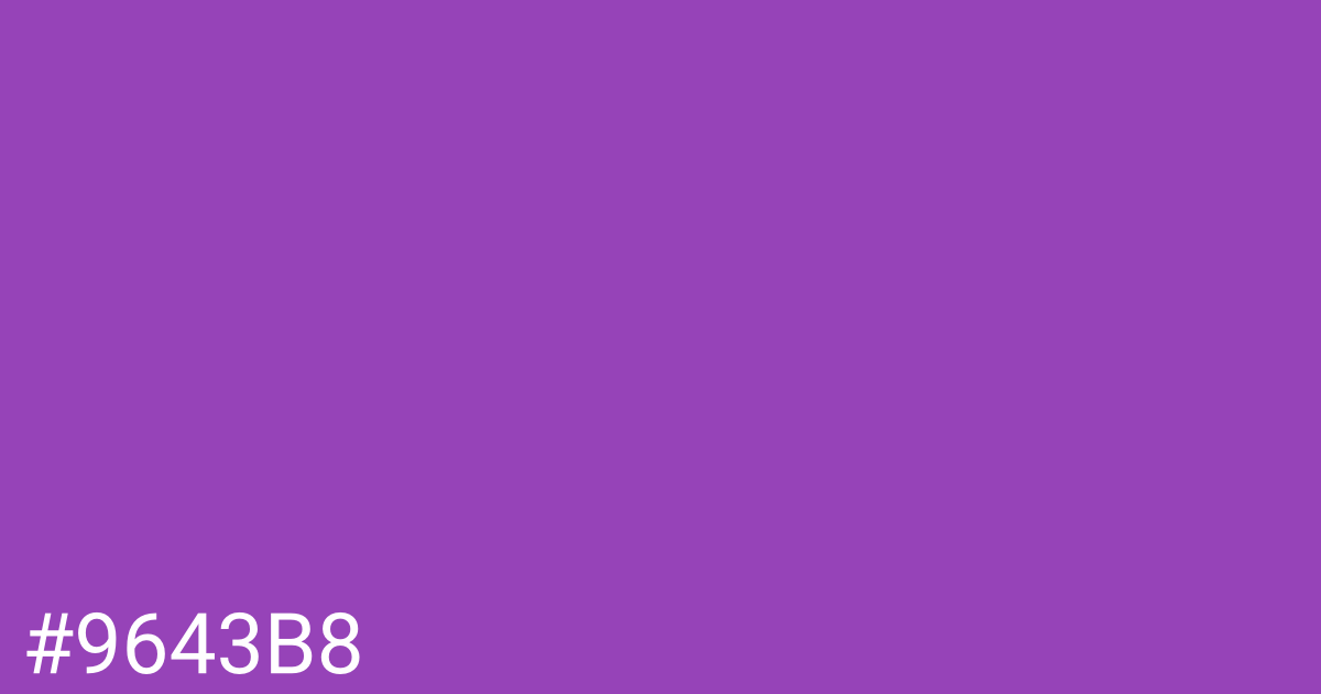 Hex color #9643b8 graphic