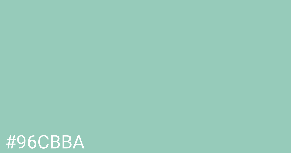 Hex color #96cbba graphic