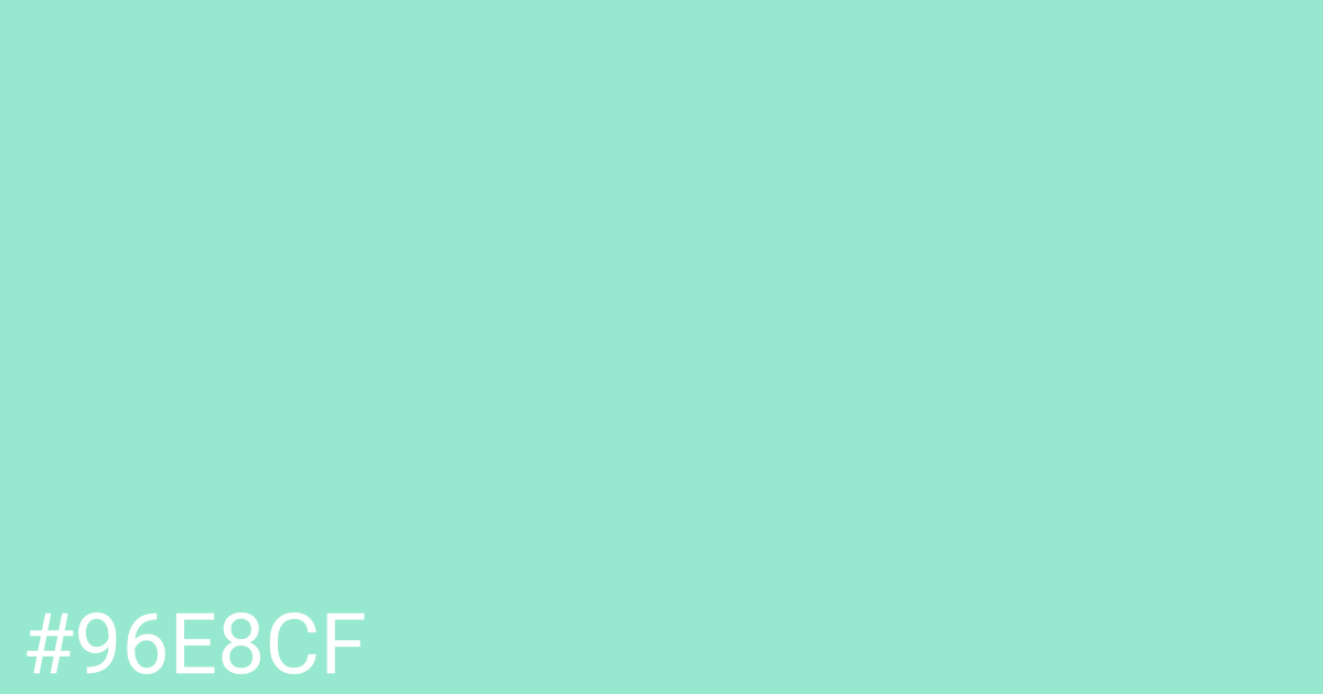 Hex color #96e8cf graphic