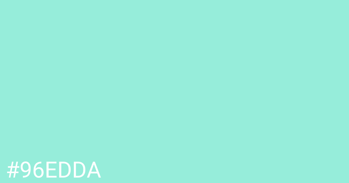 Hex color #96edda graphic