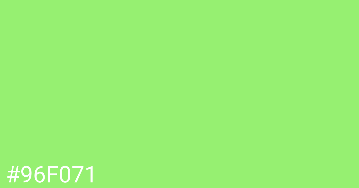 Hex color #96f071 graphic