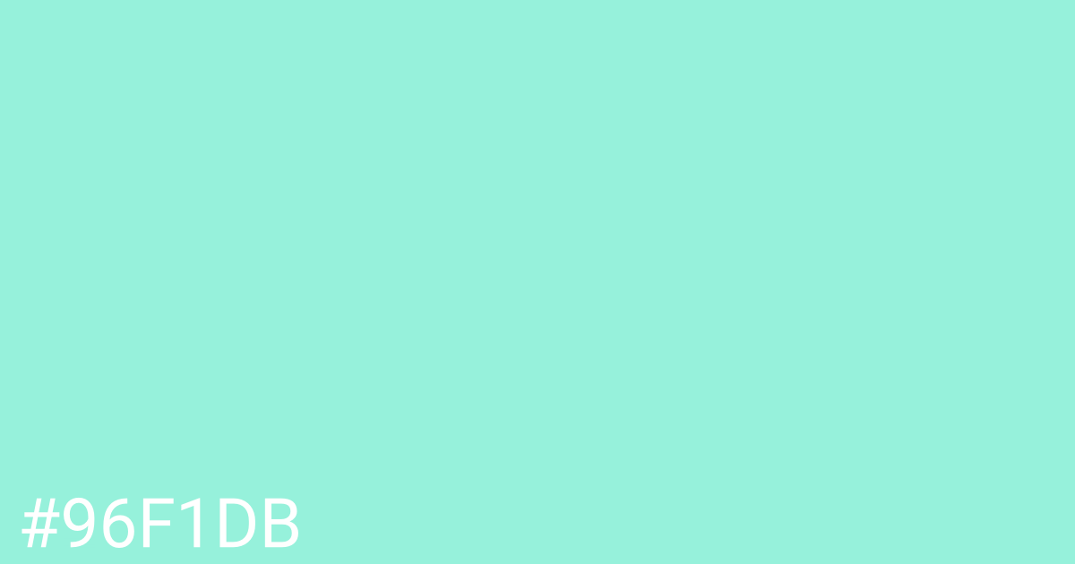 Hex color #96f1db graphic