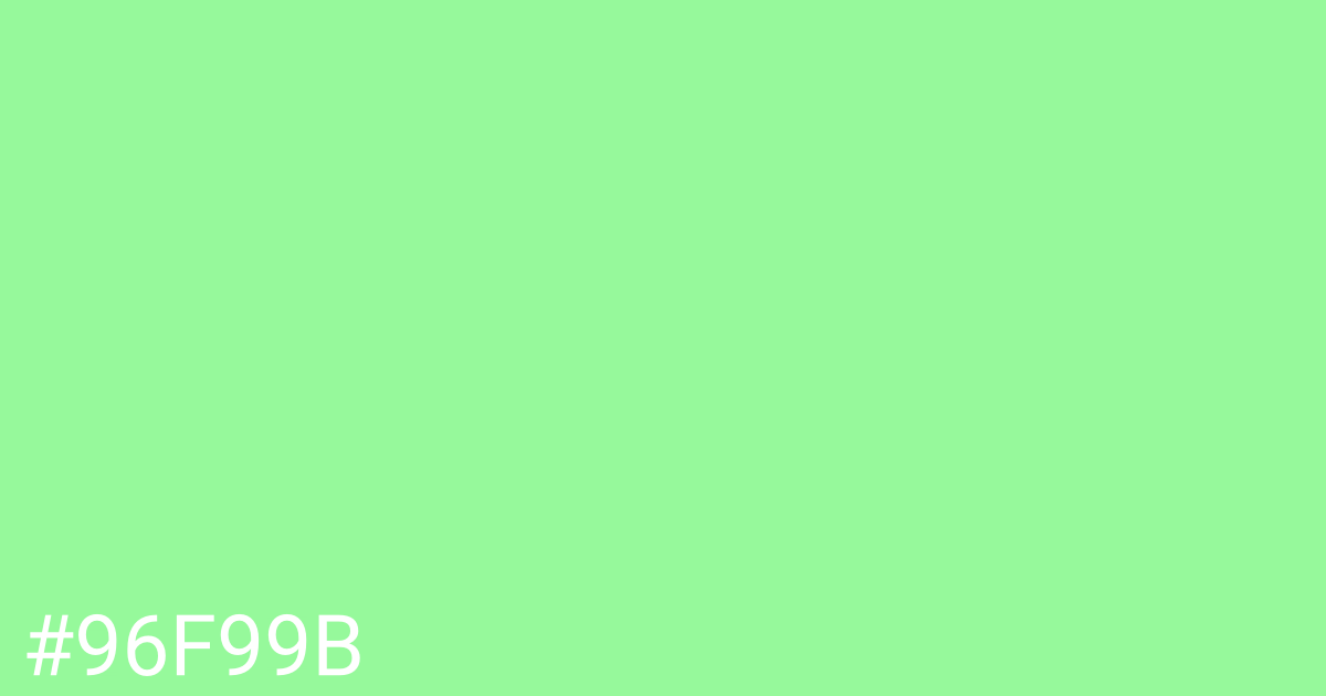 Hex color #96f99b graphic