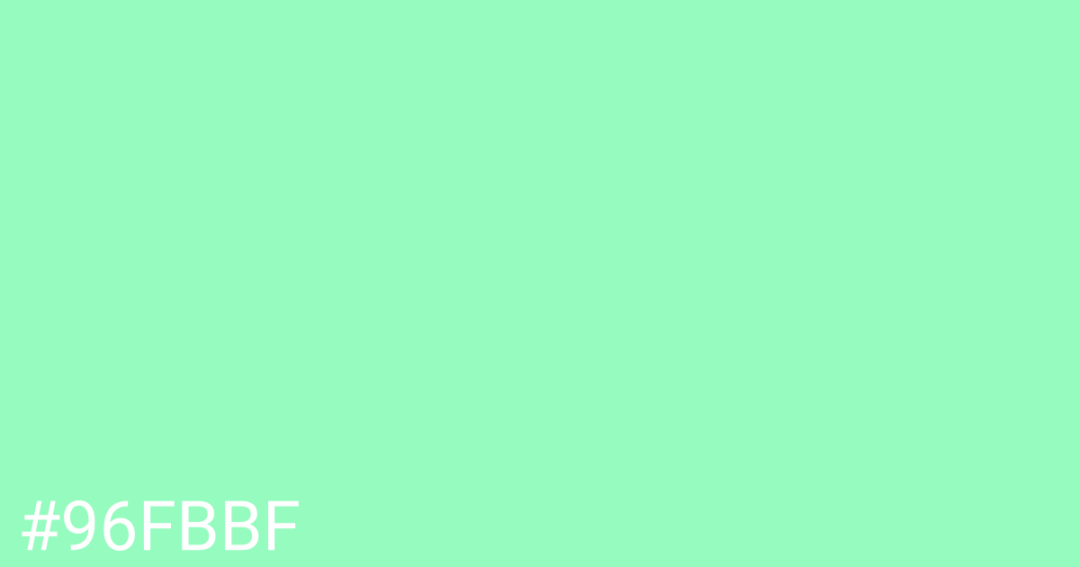 Hex color #96fbbf graphic