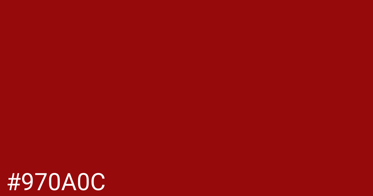 Hex color #970a0c graphic
