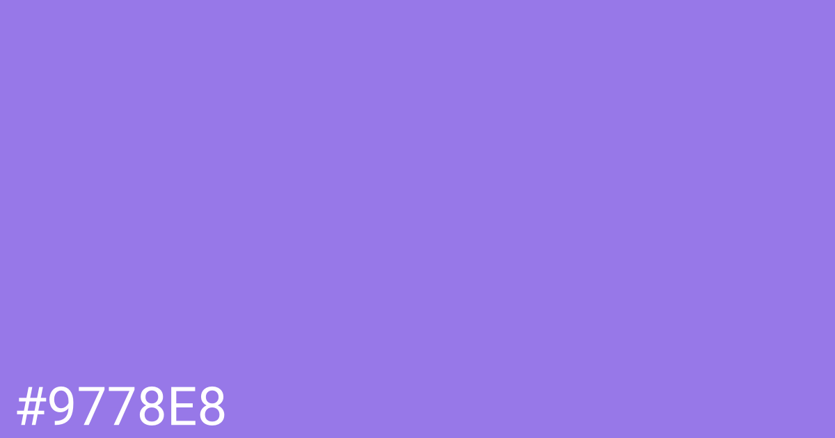 Hex color #9778e8 graphic