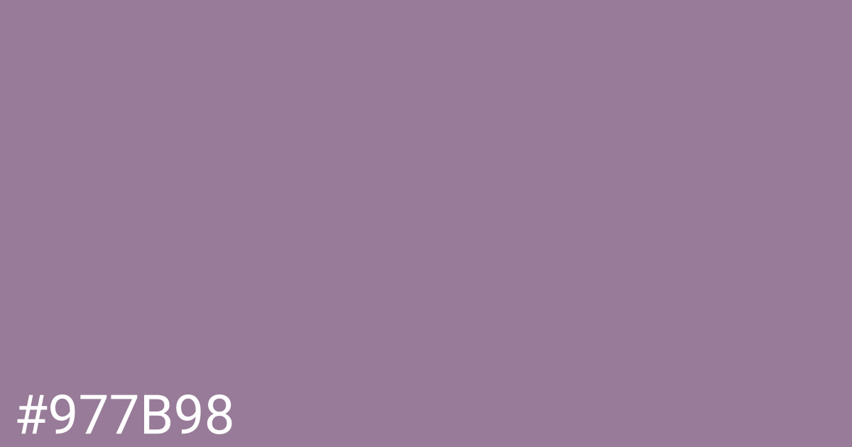 Hex color #977b98 graphic