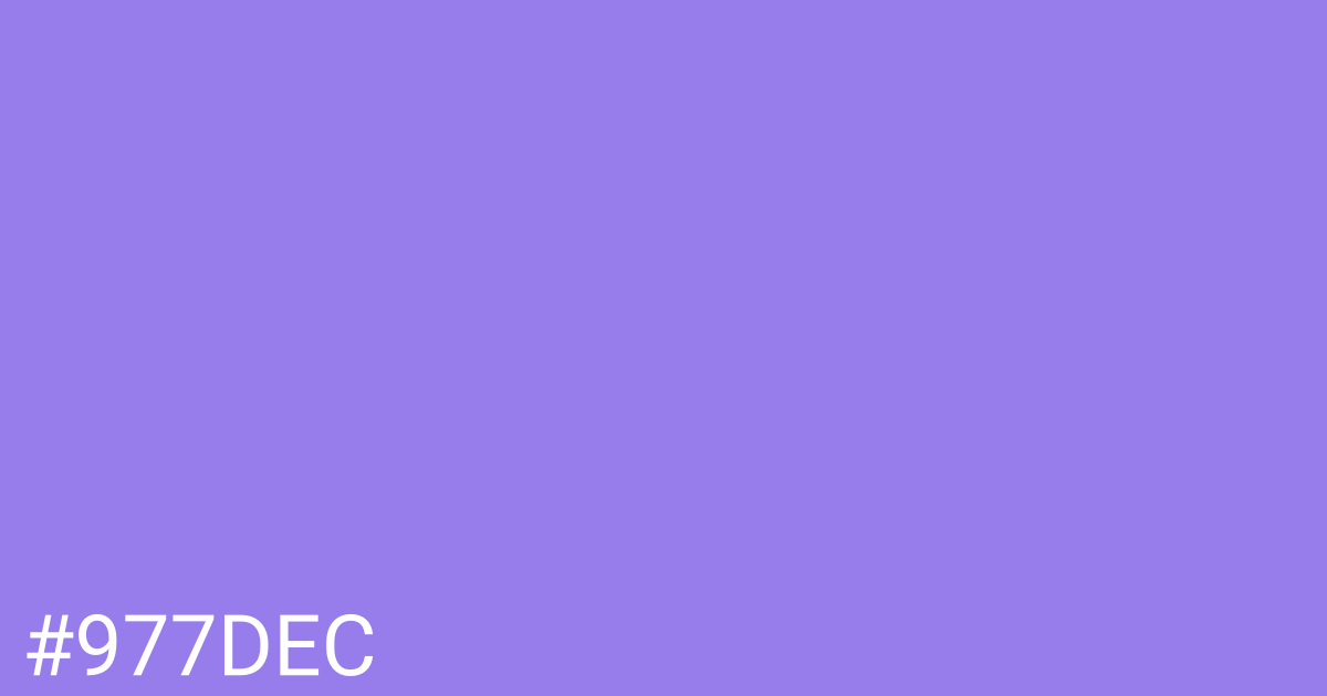 Hex color #977dec graphic