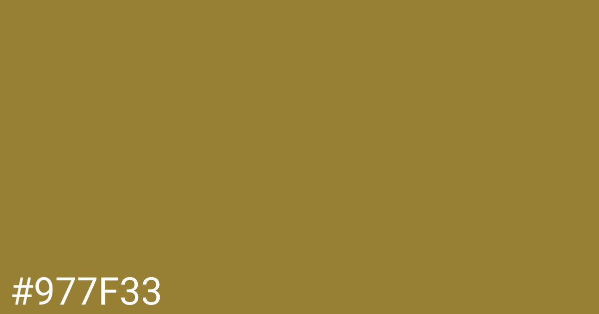 Hex color #977f33 graphic