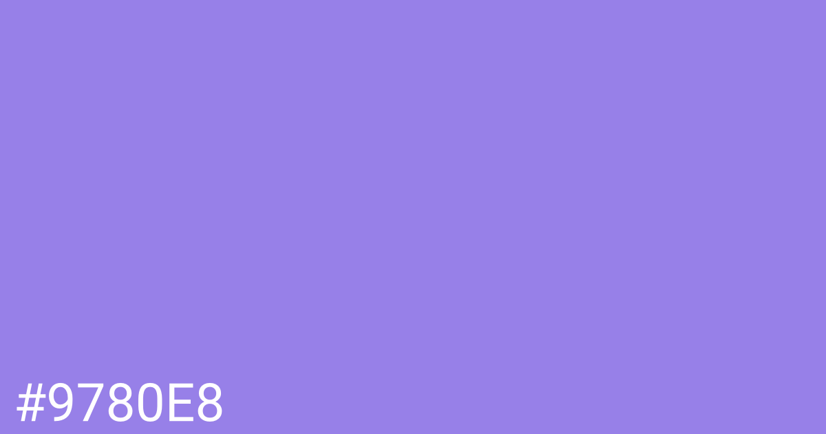 Hex color #9780e8 graphic