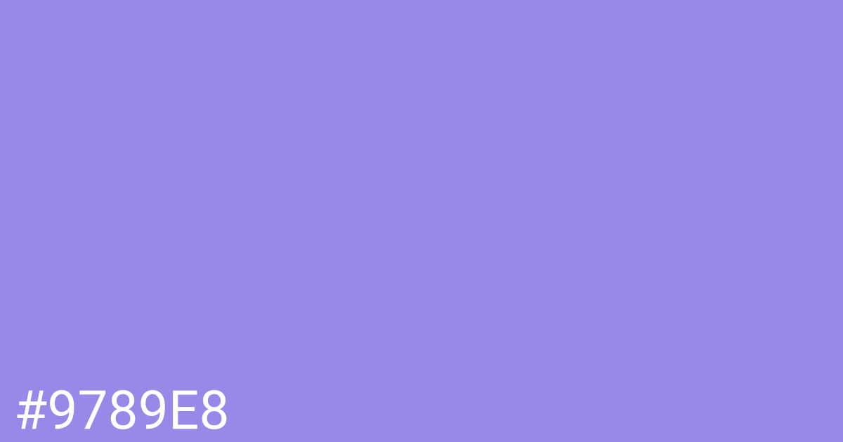 Hex color #9789e8 graphic