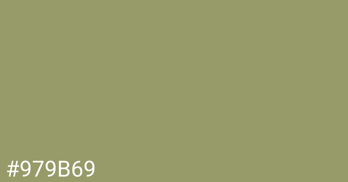 Hex color #979b69 graphic