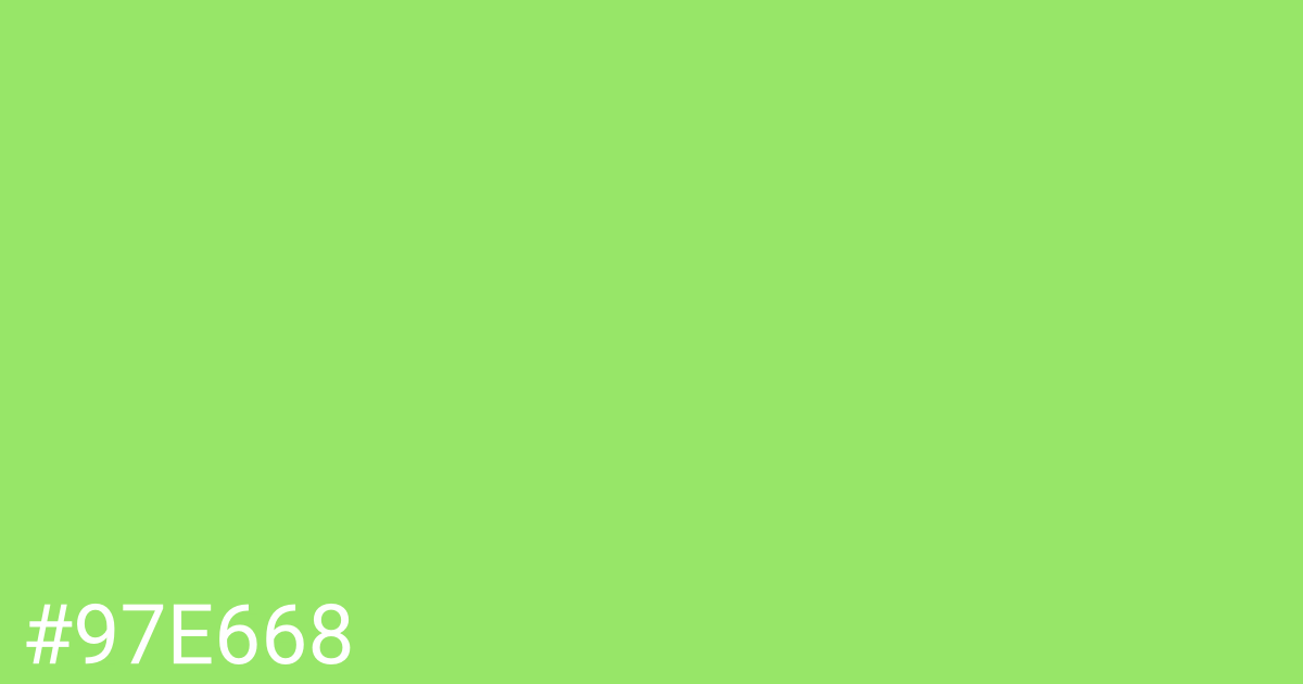 Hex color #97e668 graphic