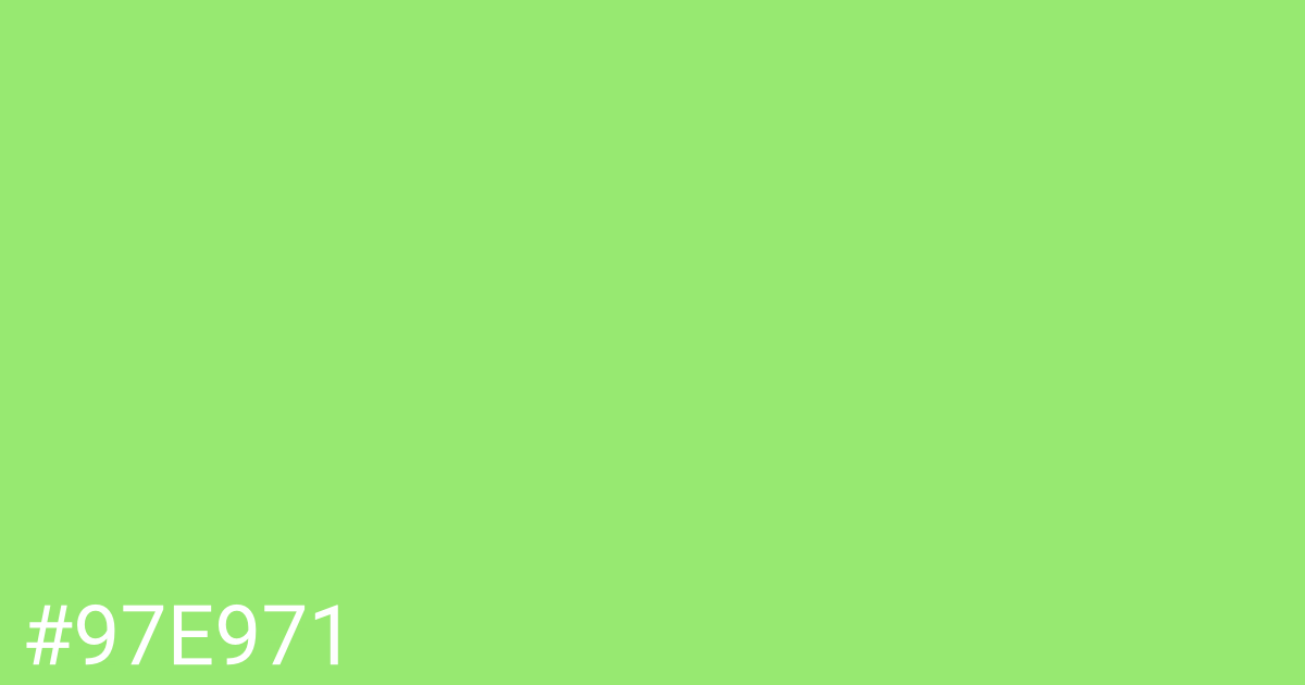 Hex color #97e971 graphic