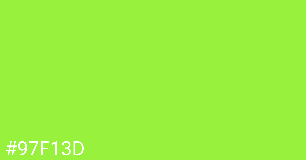 Hex color #97f13d graphic