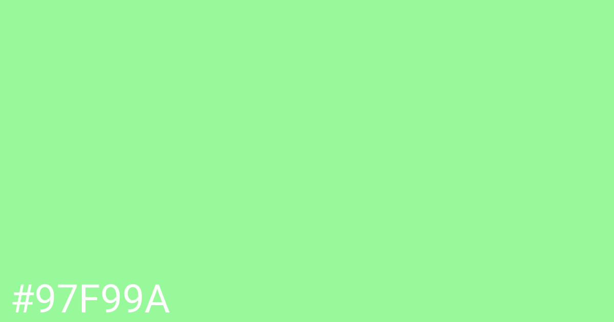 Hex color #97f99a graphic