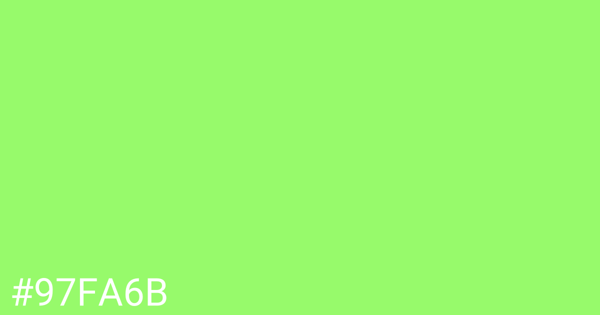 Hex color #97fa6b graphic