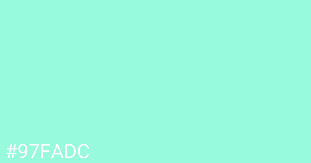 Hex color #97fadc graphic