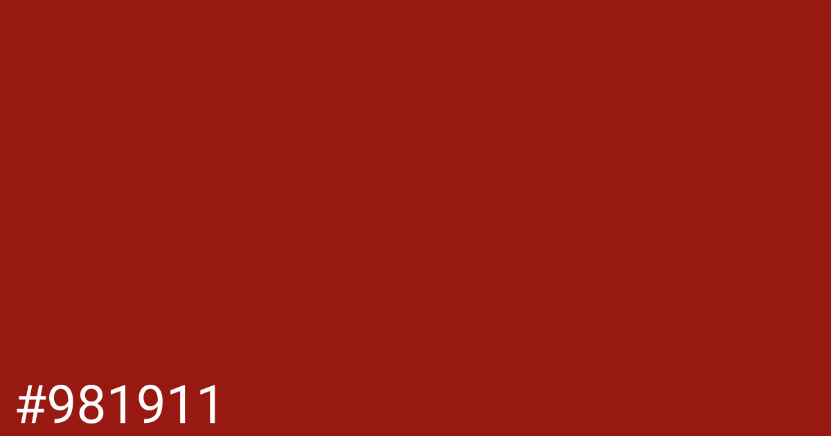 Hex color #981911 graphic