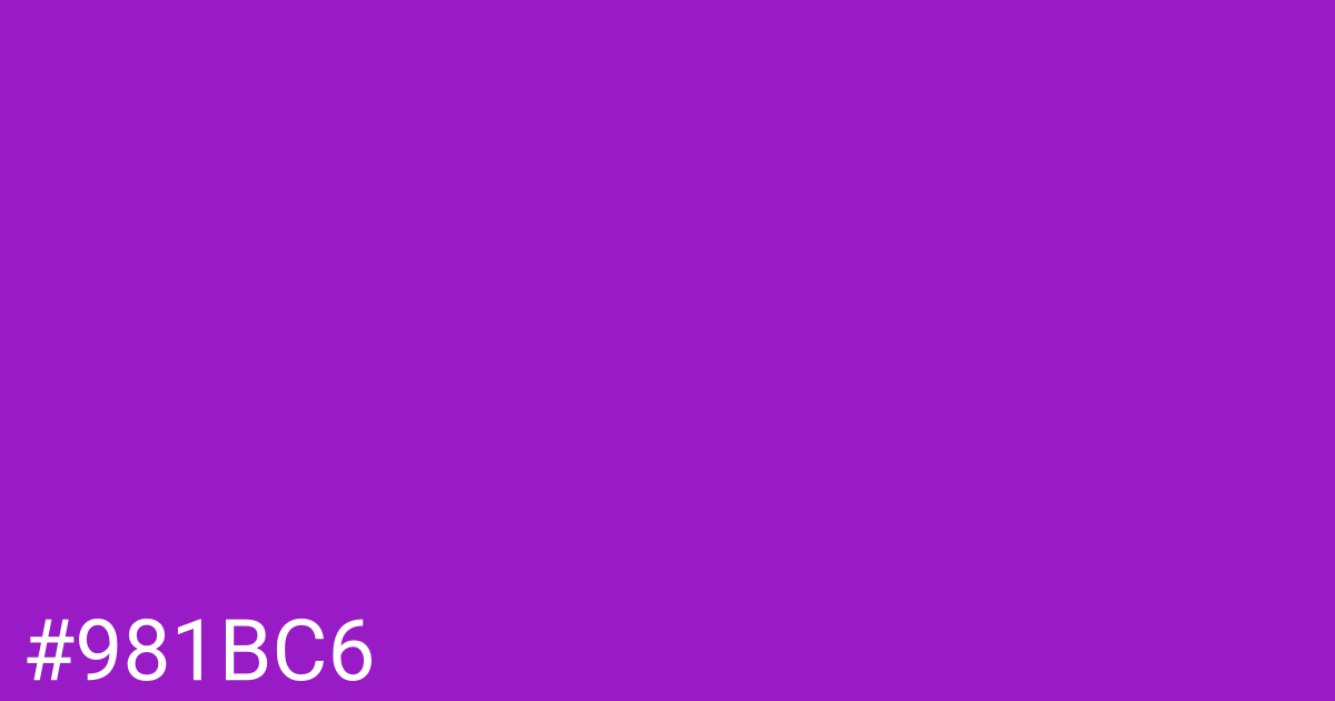 Hex color #981bc6 graphic