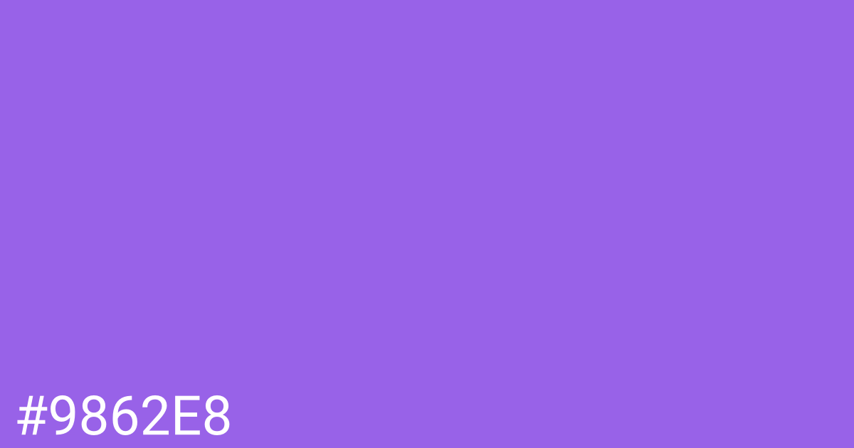 Hex color #9862e8 graphic