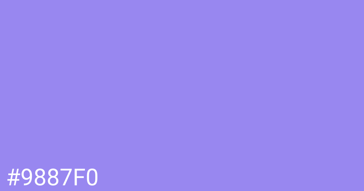 Hex color #9887f0 graphic