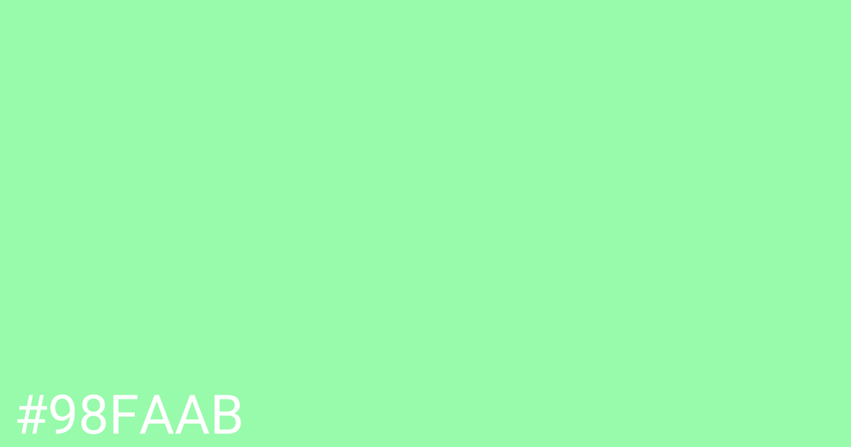 Hex color #98faab graphic