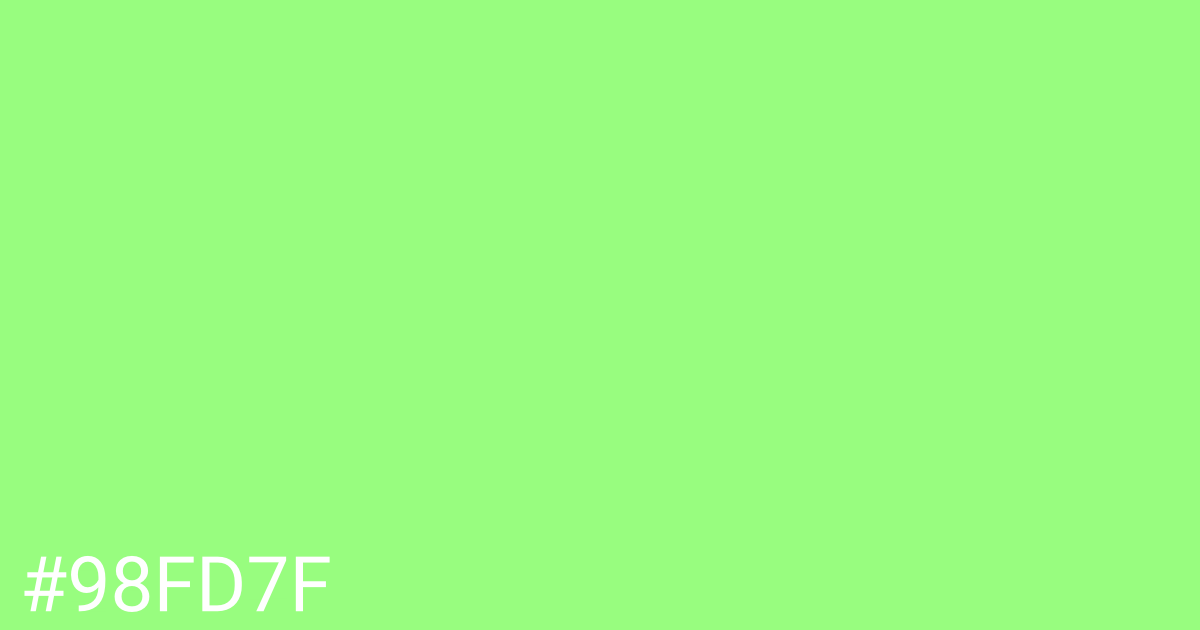 Hex color #98fd7f graphic