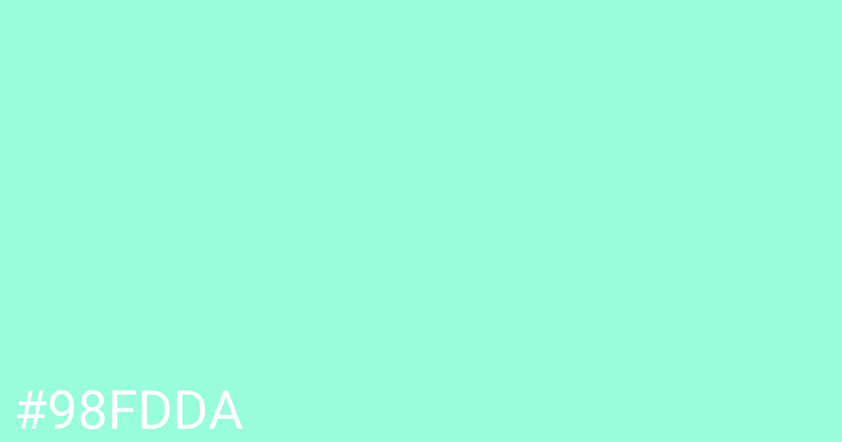 Hex color #98fdda graphic