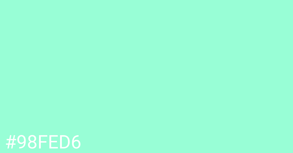 Hex color #98fed6 graphic
