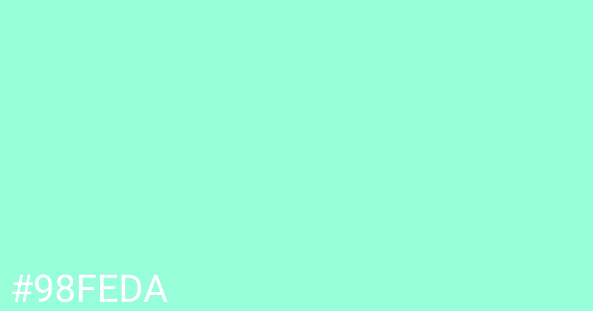 Hex color #98feda graphic