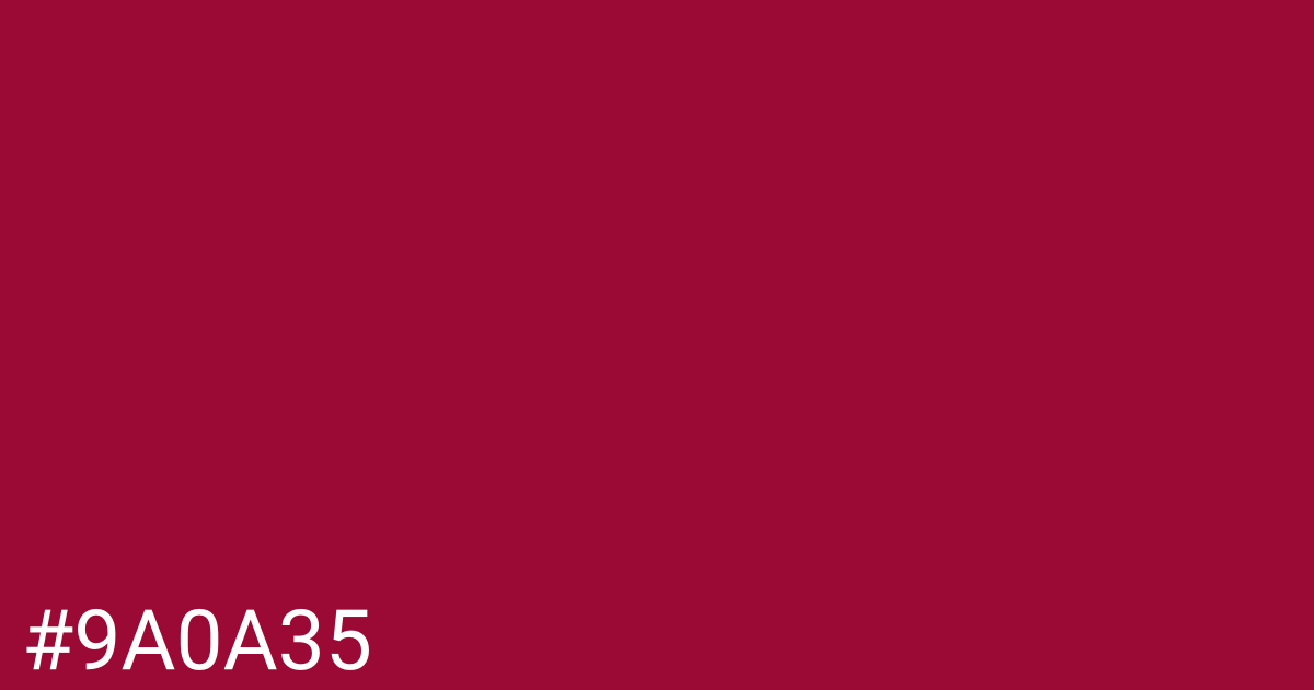 Hex color #9a0a35 graphic