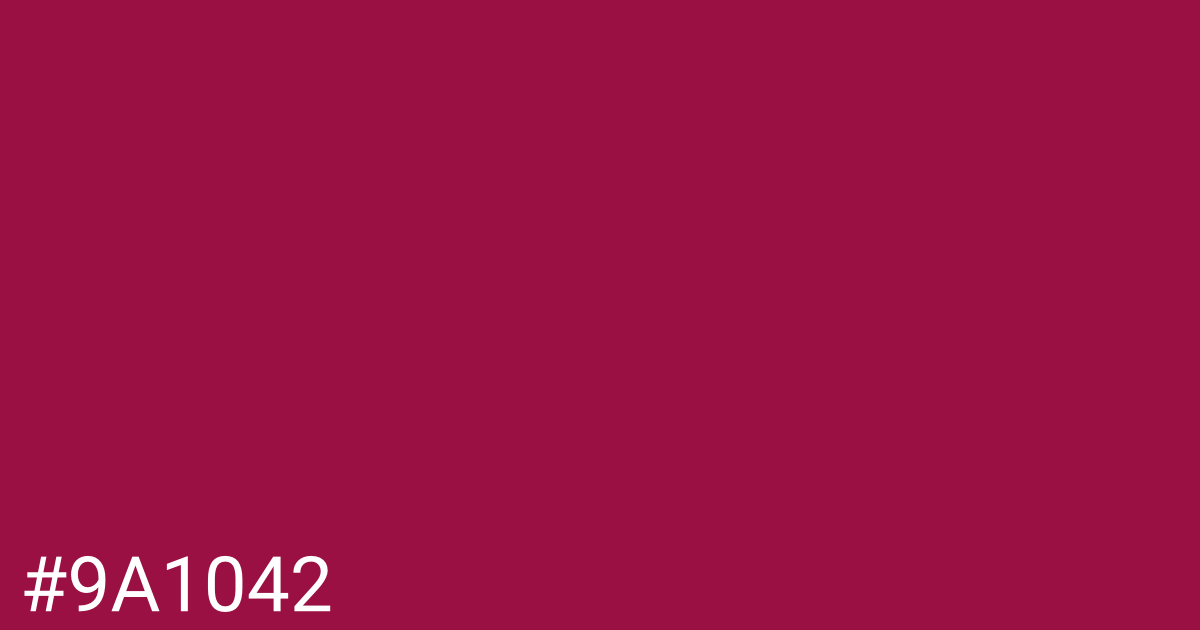 Hex color #9a1042 graphic