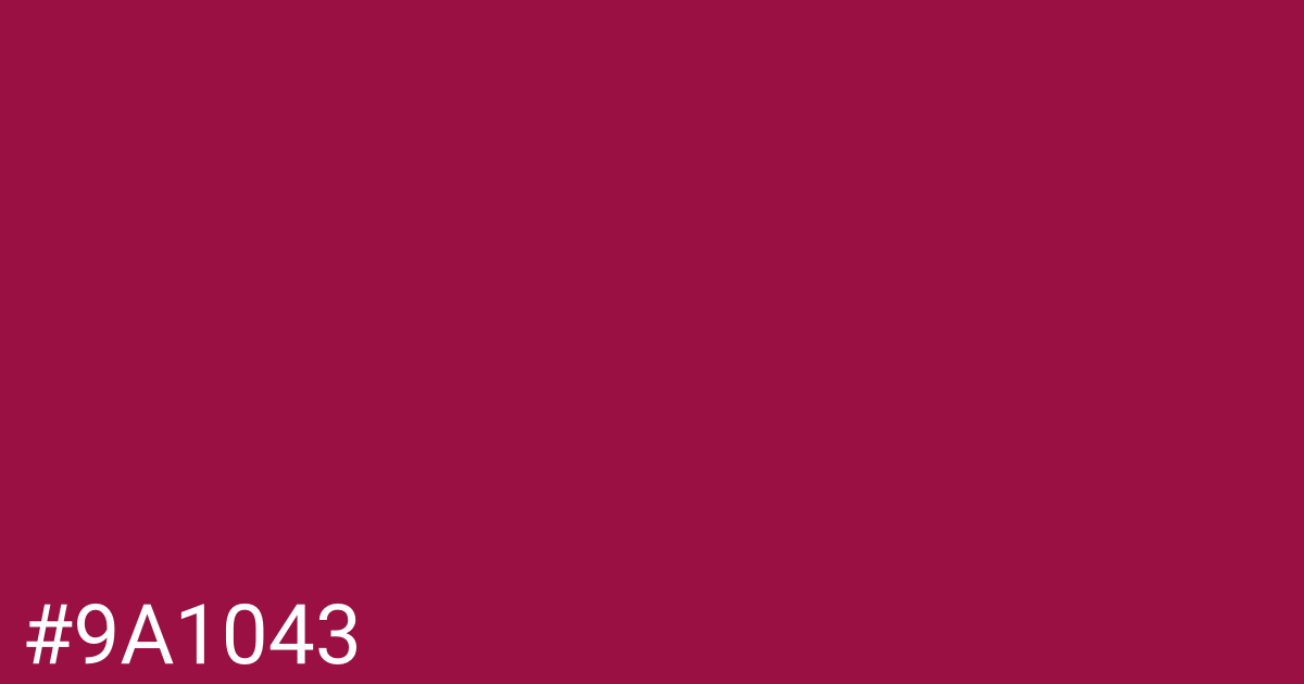 Hex color #9a1043 graphic