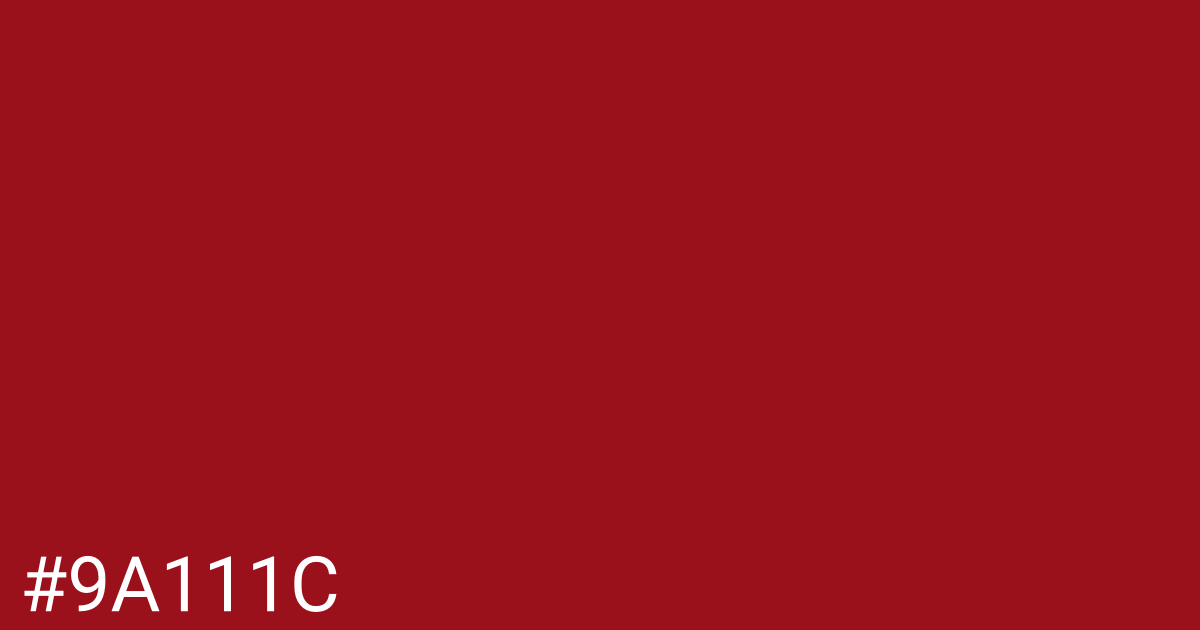 Hex color #9a111c graphic
