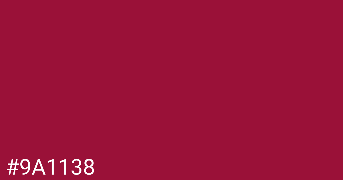 Hex color #9a1138 graphic