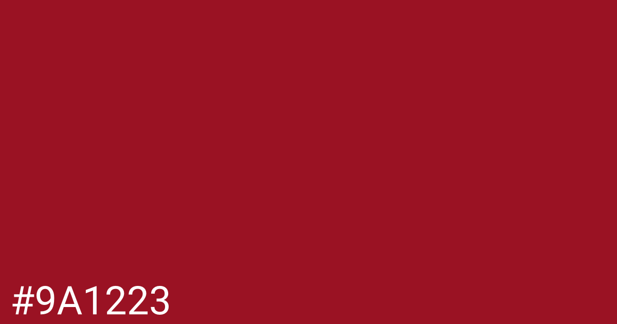 Hex color #9a1223 graphic
