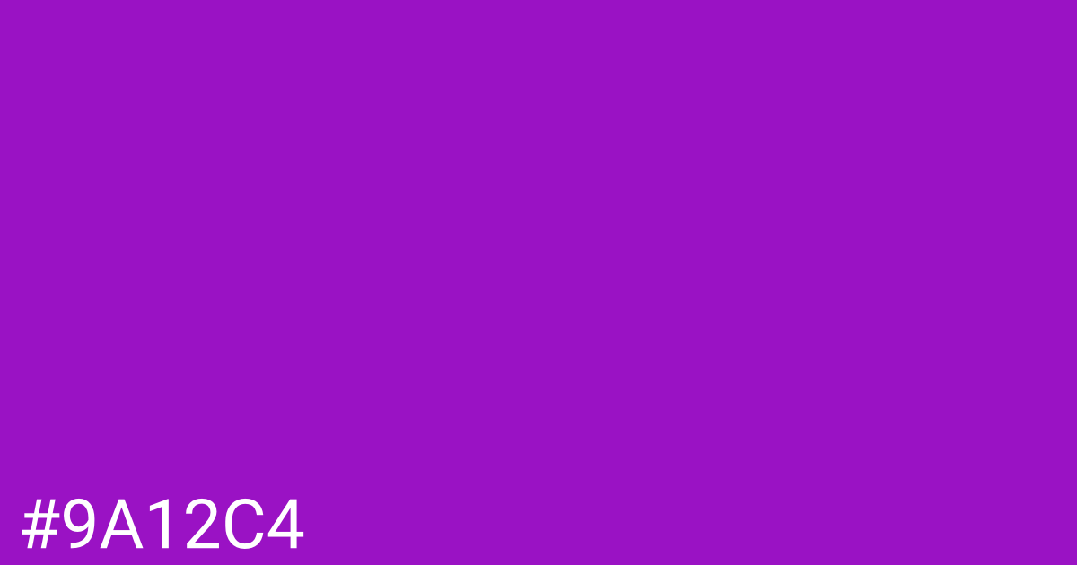 Hex color #9a12c4 graphic