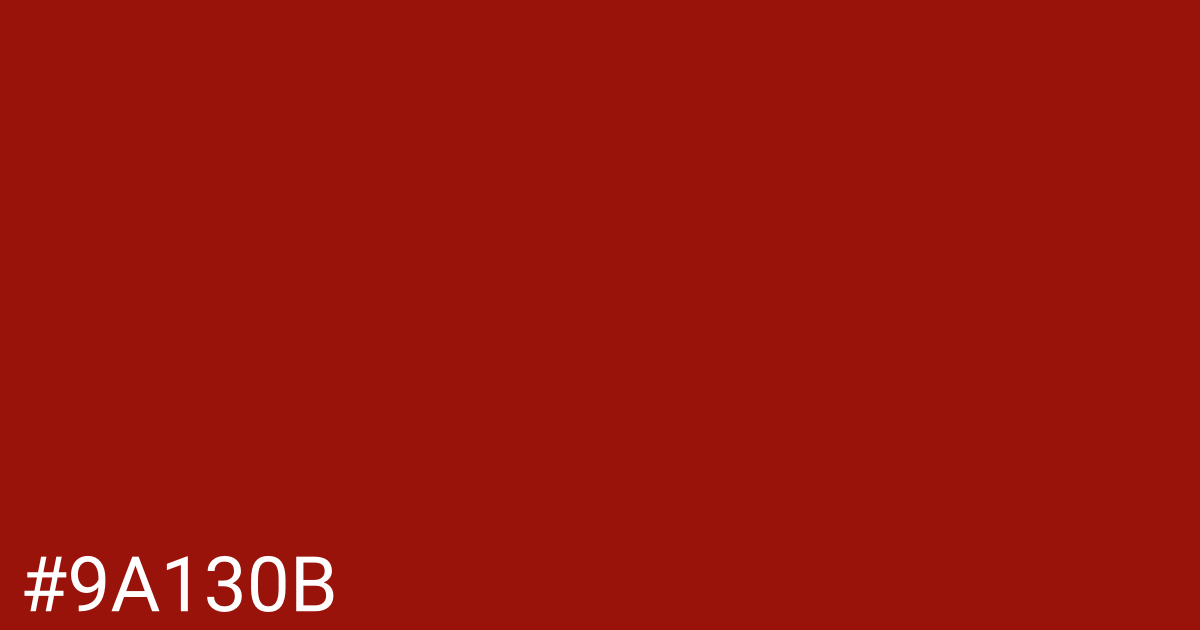 Hex color #9a130b graphic