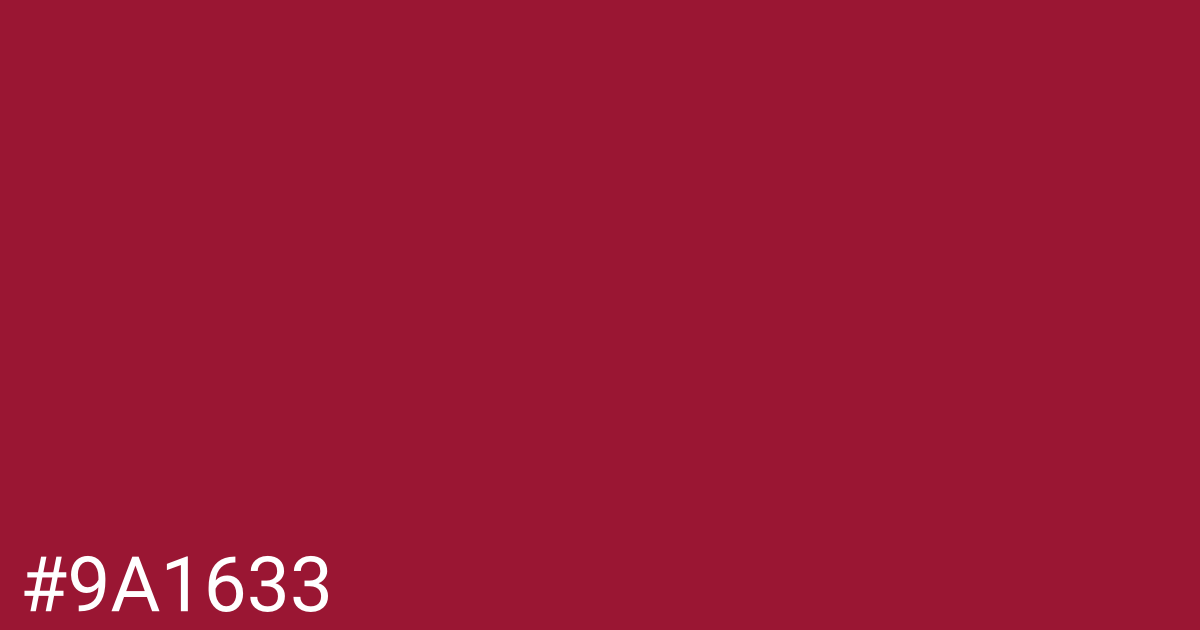 Hex color #9a1633 graphic