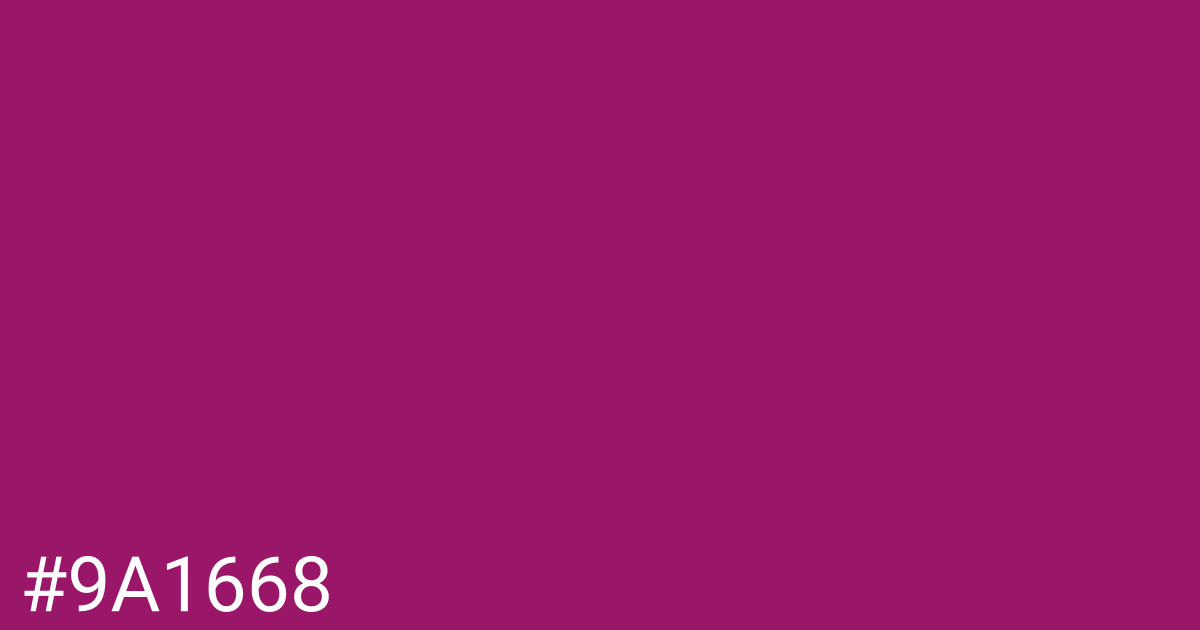 Hex color #9a1668 graphic