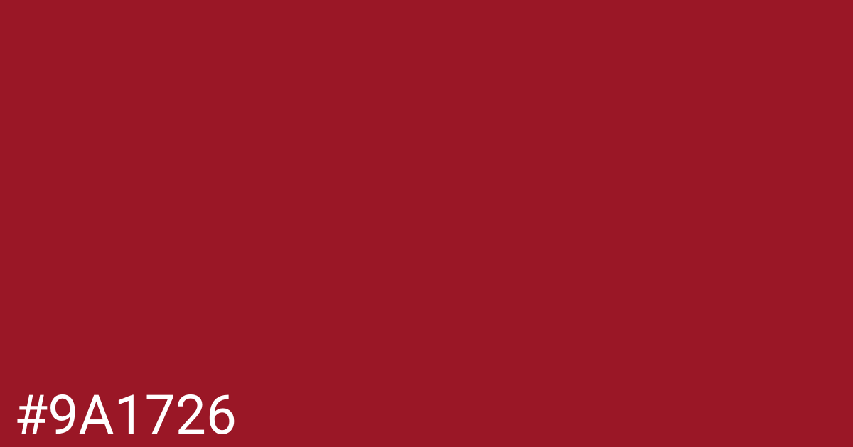 Hex color #9a1726 graphic
