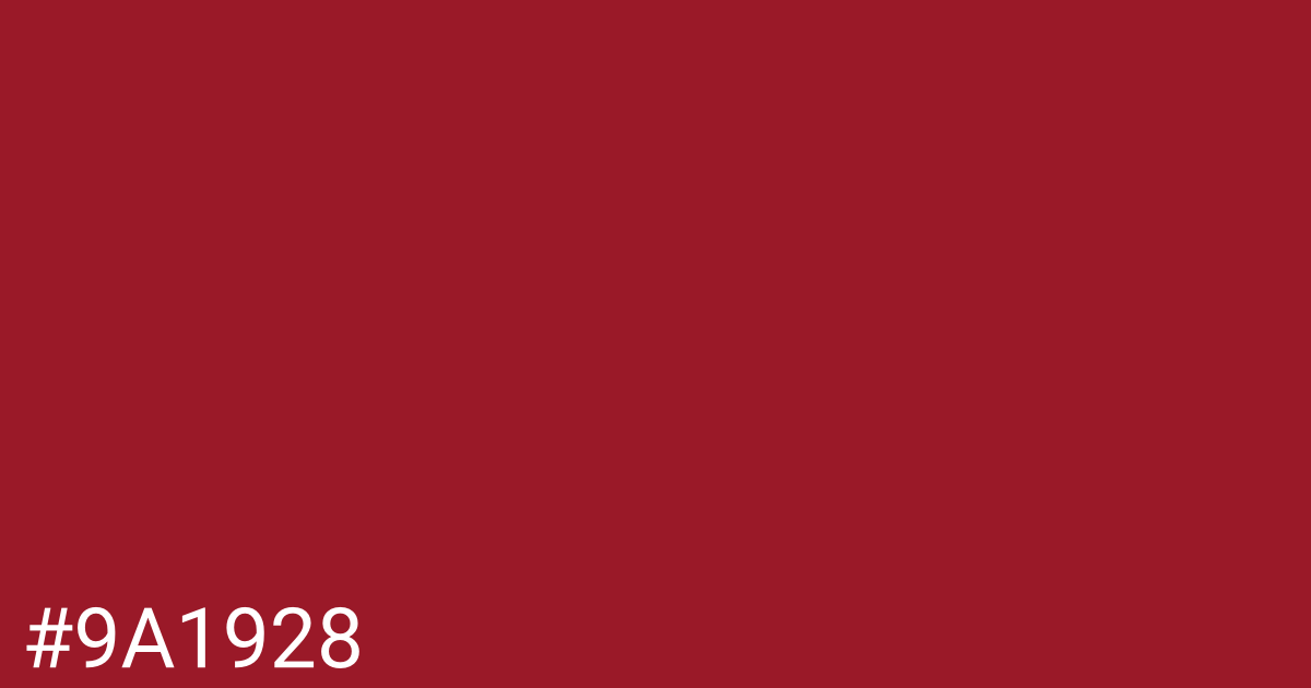 Hex color #9a1928 graphic