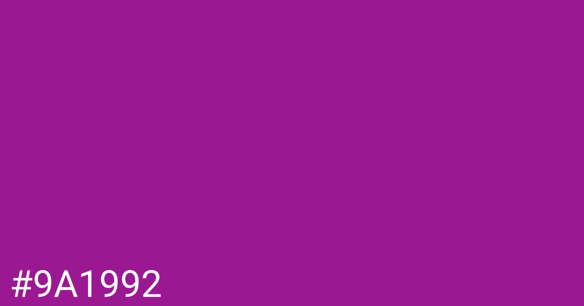 Hex color #9a1992 graphic